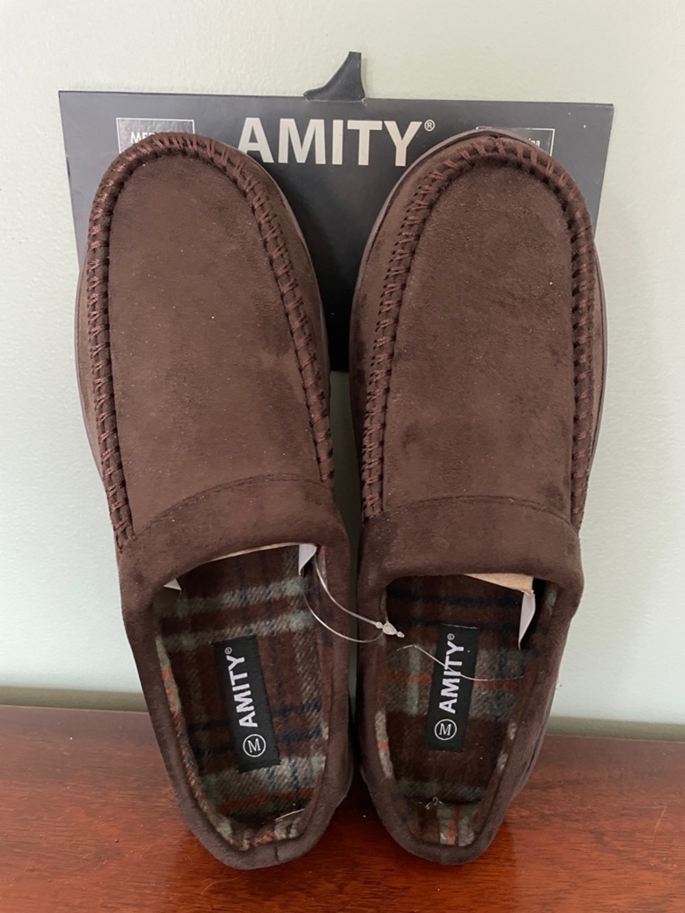 Ami Brown Suede Men’s Slip-On Moccasin Loafers/ Slippers , NWT